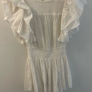 LOVESHACKFANCY White Ruffled Dress SIZE M
